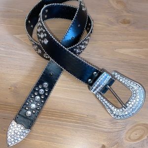 Rhinestone Belt- Black